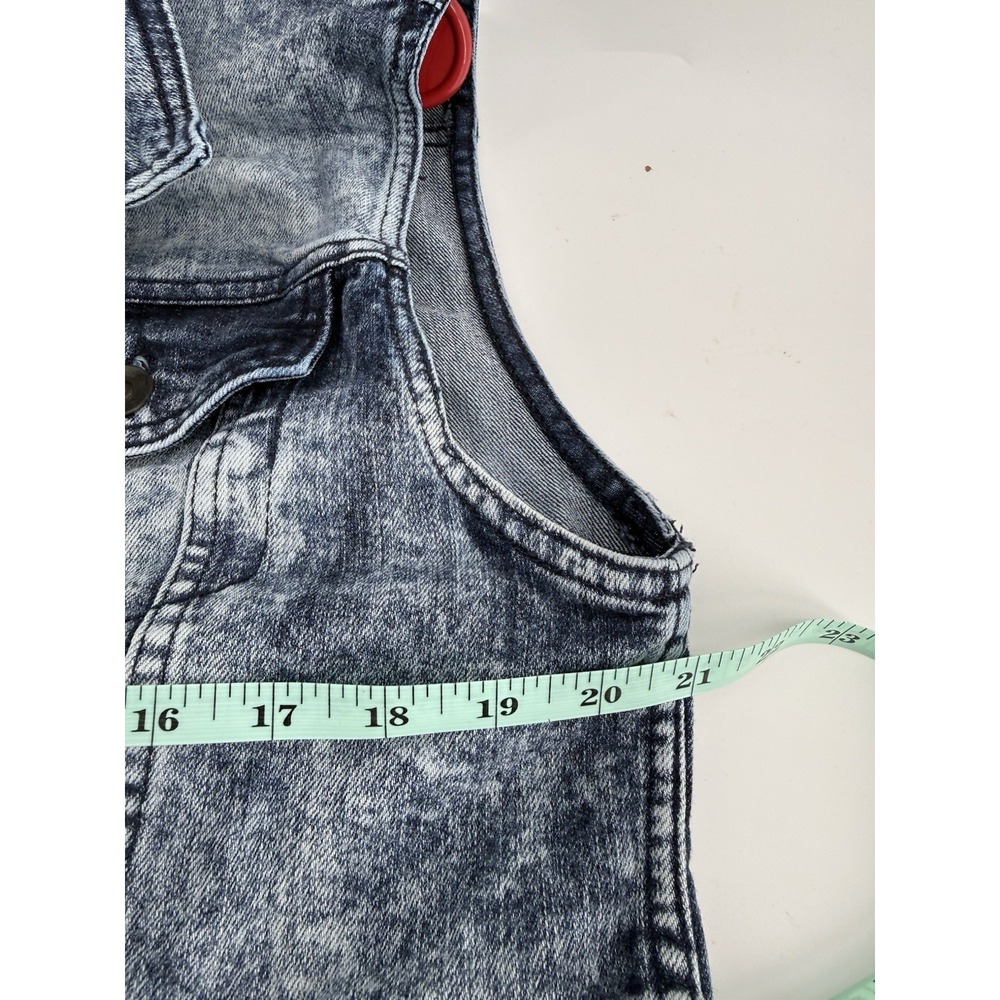 WT02 Men's M Denim Vest Acid Wash Paint Splatter Distressed Jean Jacket NWT - Picture 9 of 12